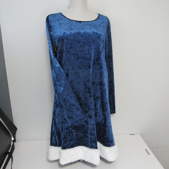 Simply Styled Girls' Velour Holiday Skater Dress - Picture 1 of 5